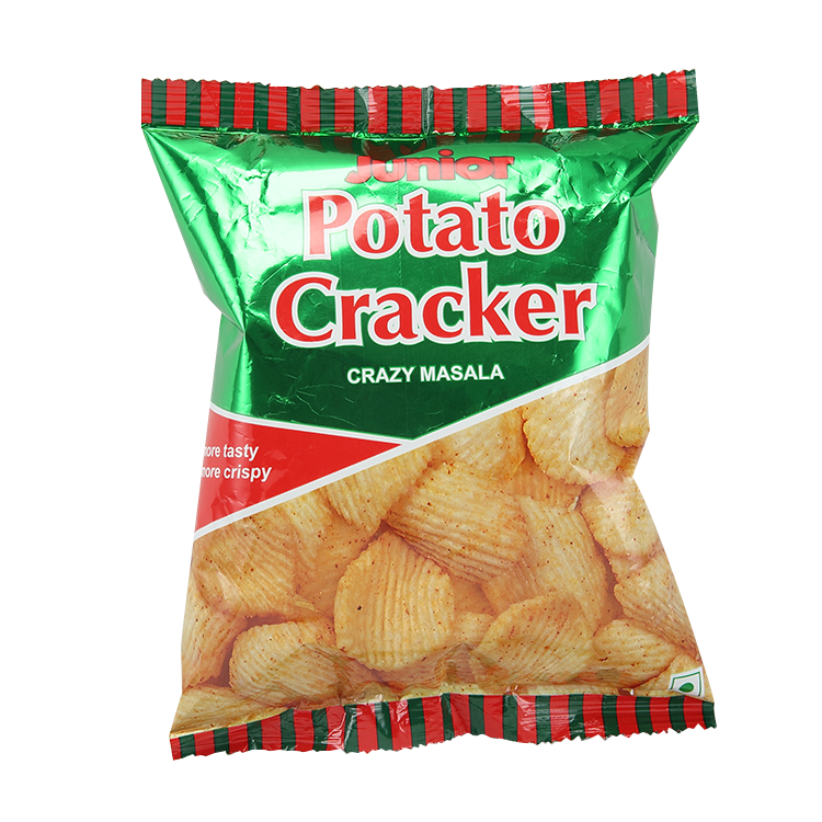 Potato Cracker Snack Bag with Green and Red Package PNG Product Image