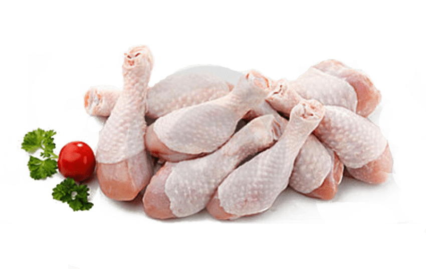 Raw Chicken Drumsticks with Fresh Herb Garnish PNG Ingredient Image