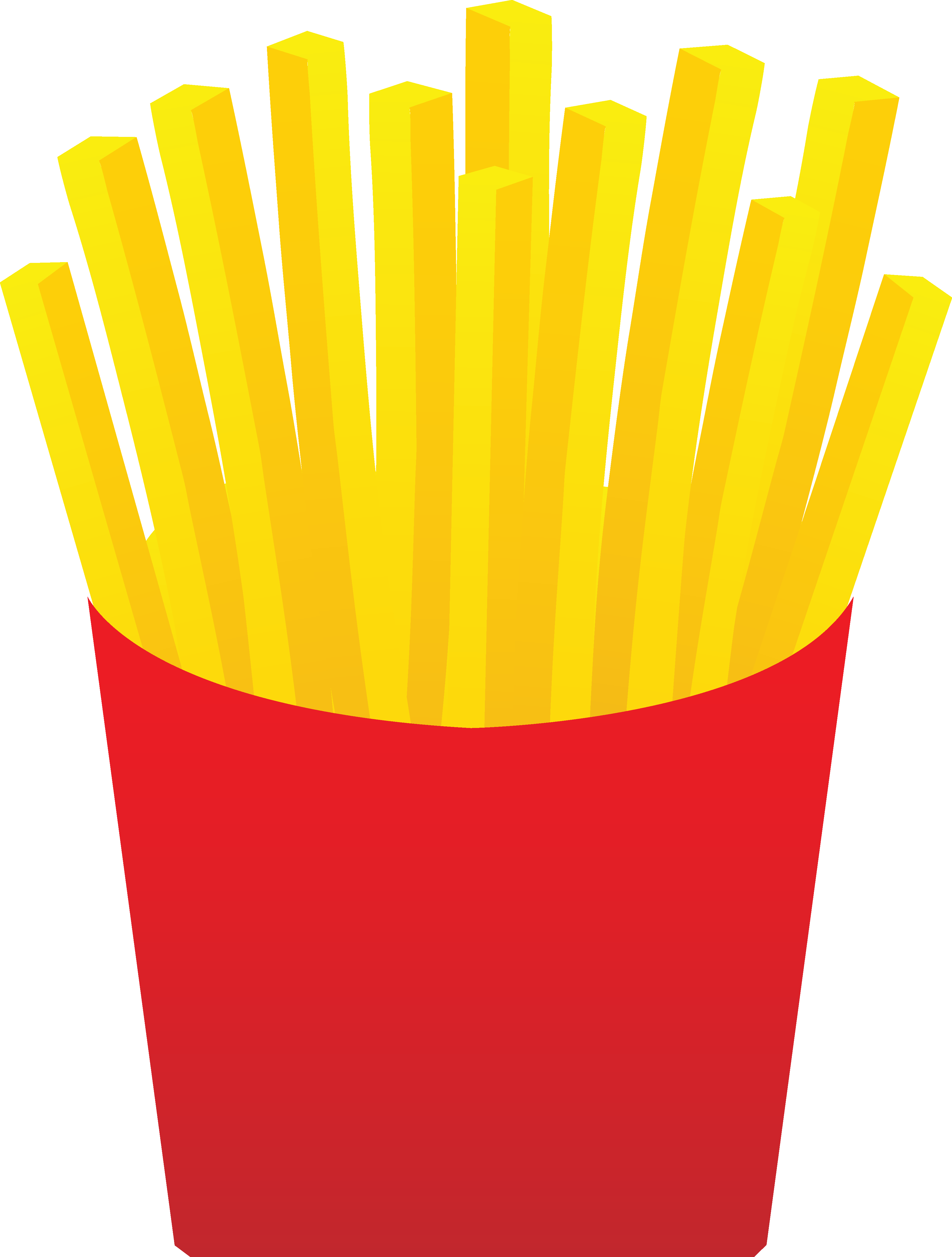 Red Carton of French Fries Cartoon Style PNG Illustration