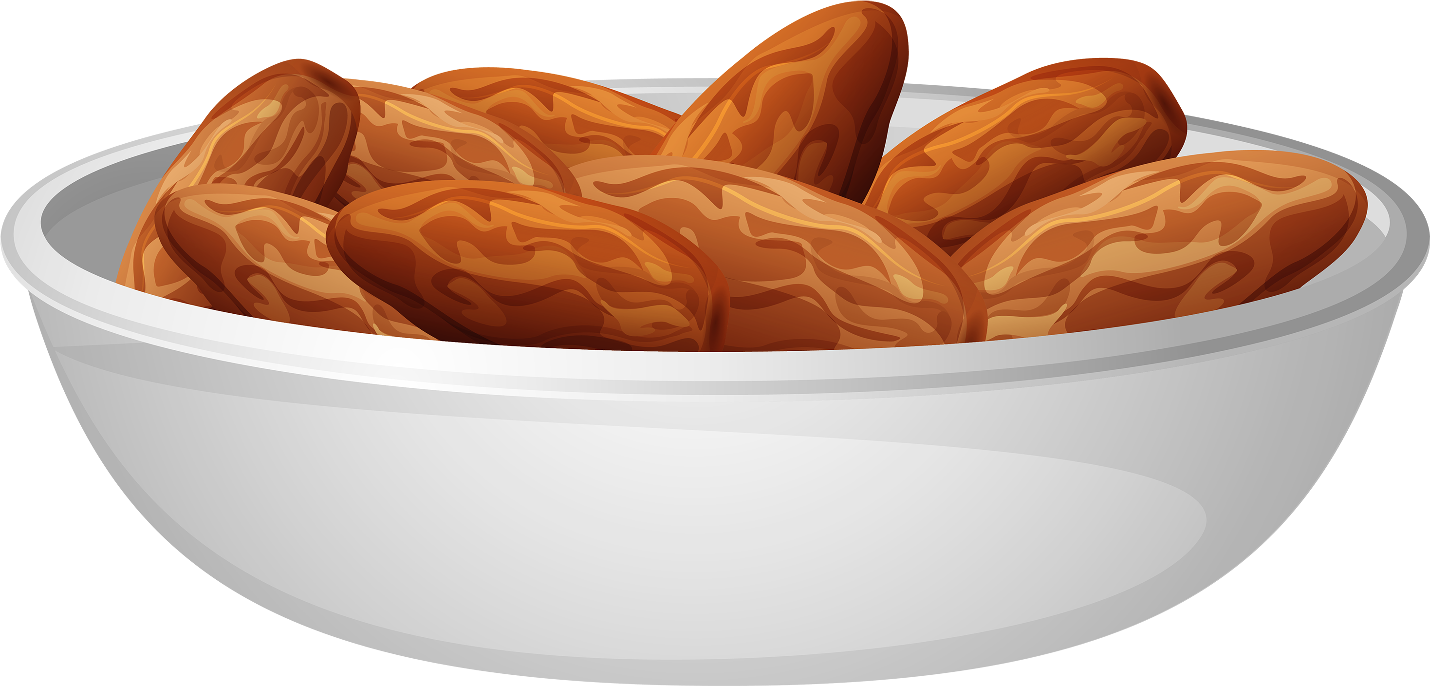 Roasted Meat Pieces in White Bowl with Herb Seasoning PNG Image