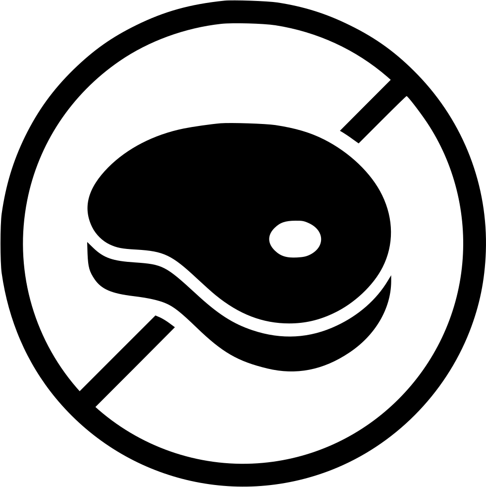 Round Black Icon of Beef Steak and Bone PNG Graphic