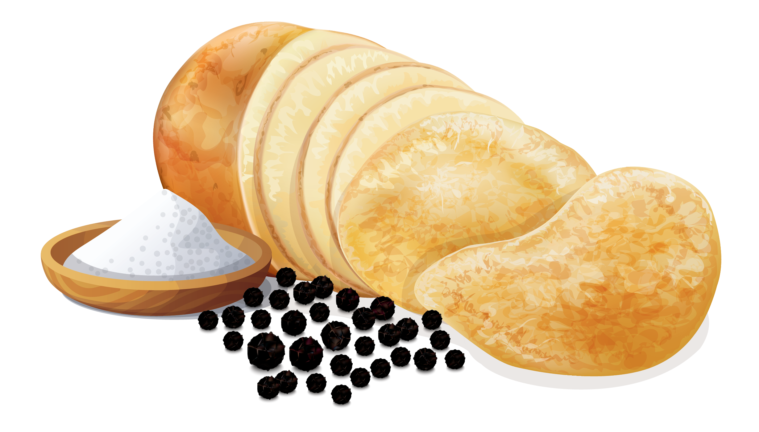 Round Crackers with Black Pepper and Bowl of Seasoning PNG Food Image