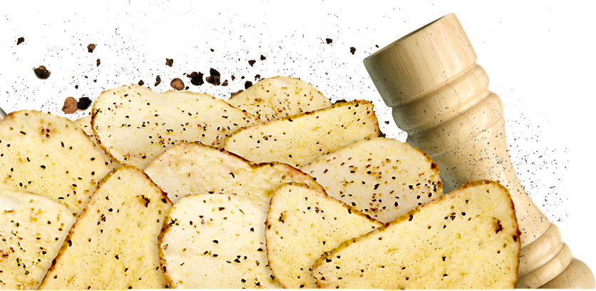 Seasoned Crackers with Black Pepper and Pepper Grinder PNG Image