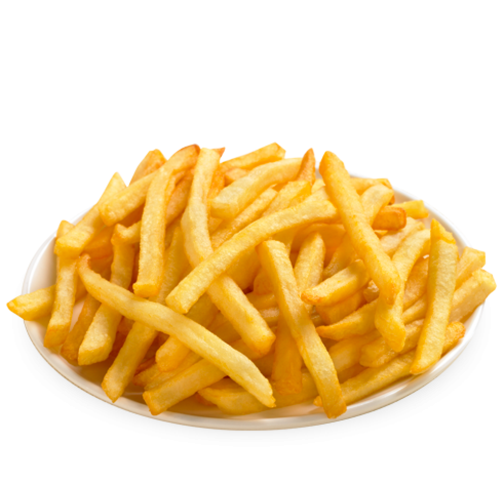 Shoestring French Fries in Small White Serving Bowl PNG Food Image