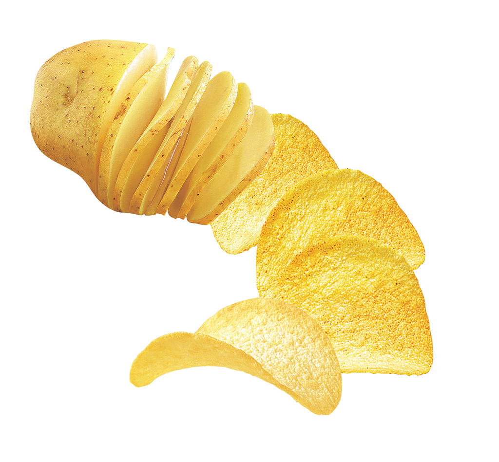 Single Curved Ridged Potato Chip Isolated Transparent PNG Image