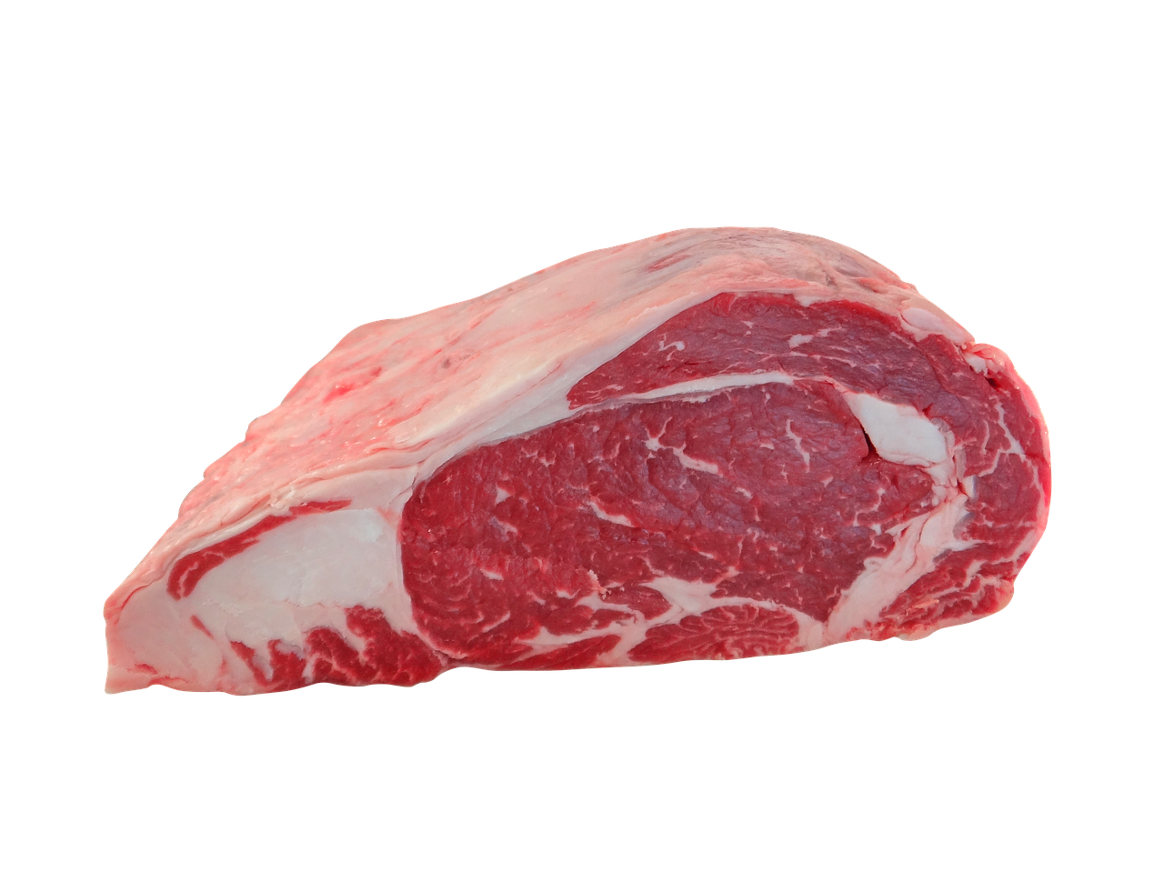 Single Raw Beef Steak Cut with Marbled Edge PNG Ingredient Image