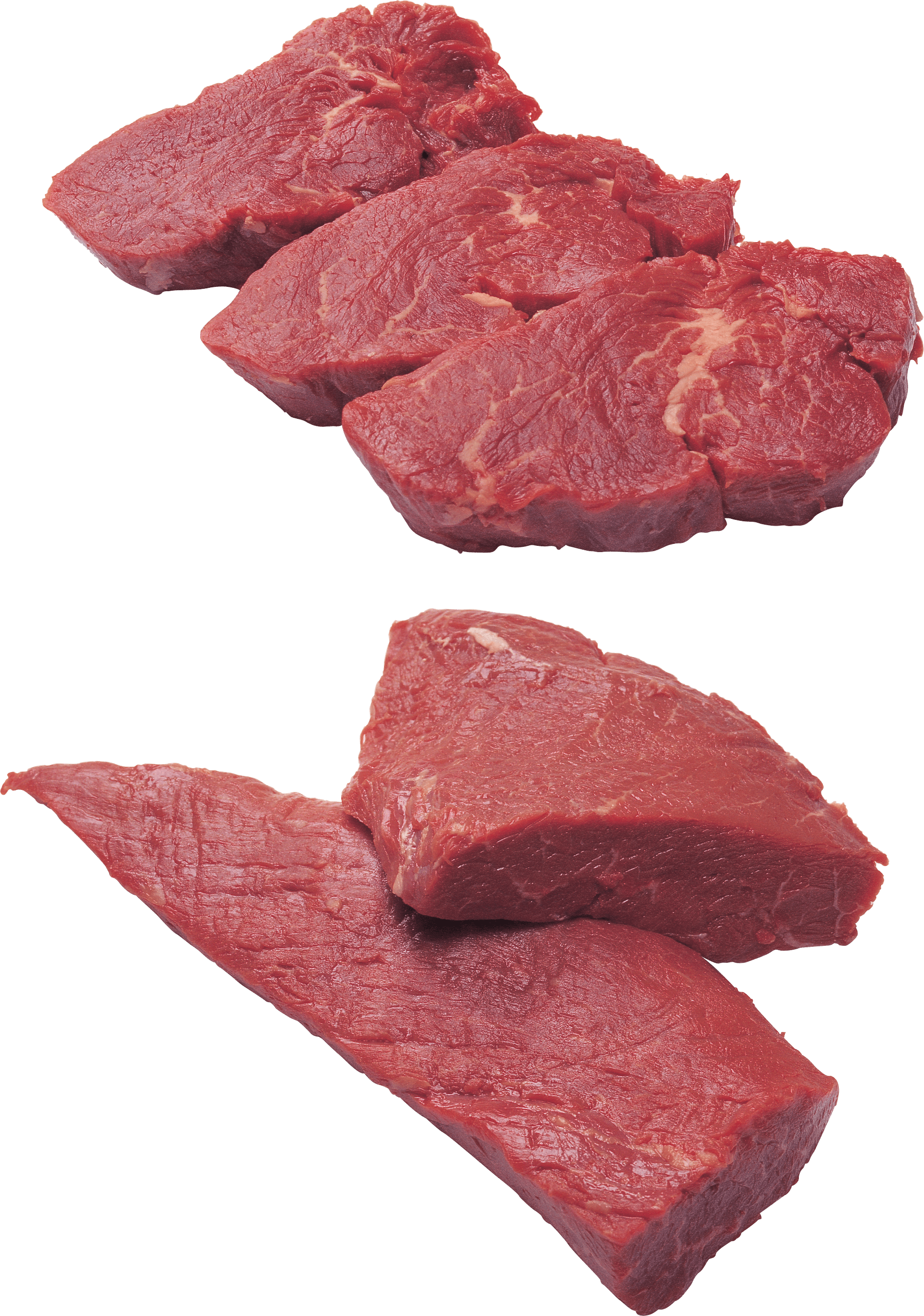 Small Cubes of Raw Beef Meat Isolated Food PNG Image