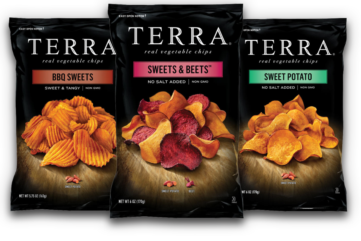 Terra Assorted Root Vegetable Chips Bags Product Packaging PNG Image