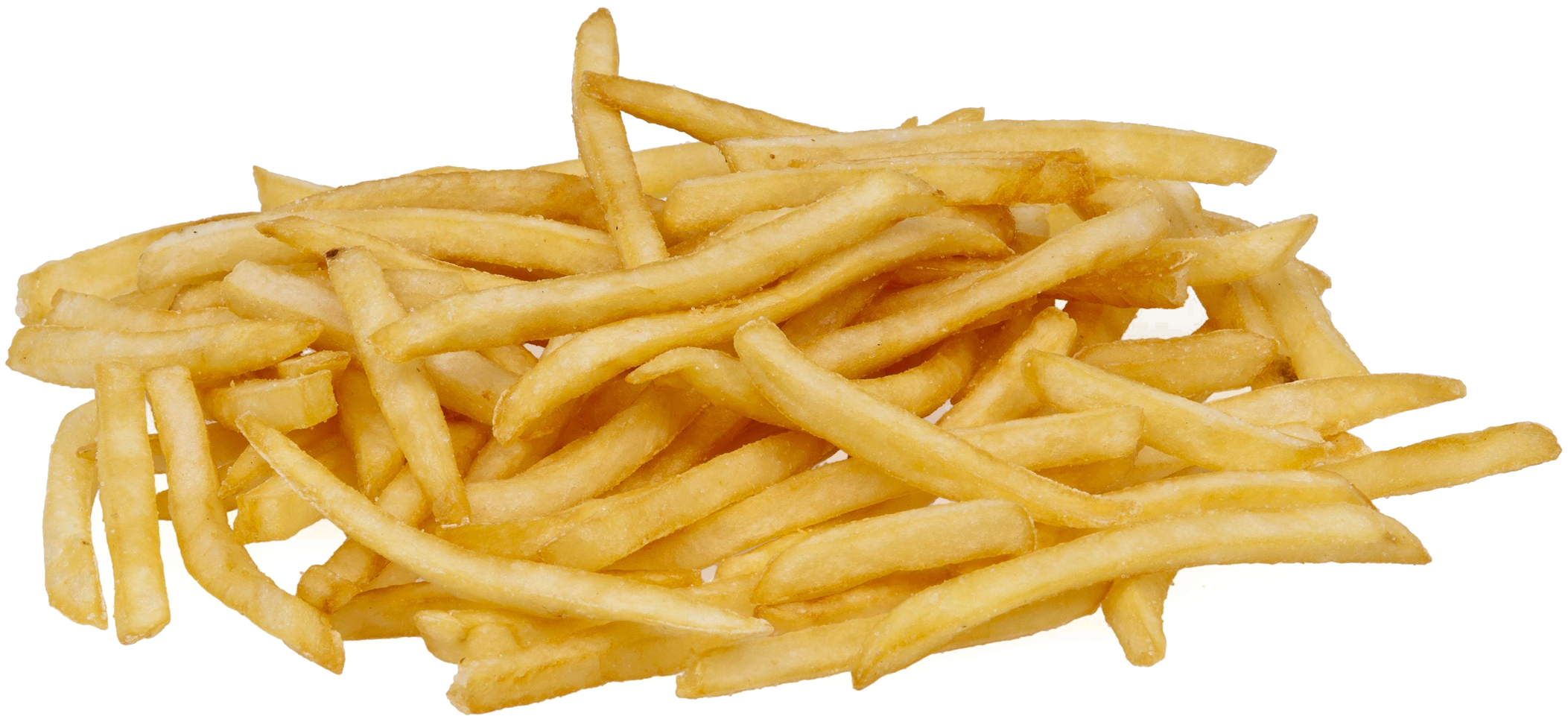 Thin Golden Shoestring French Fries Scattered PNG Food Cutout