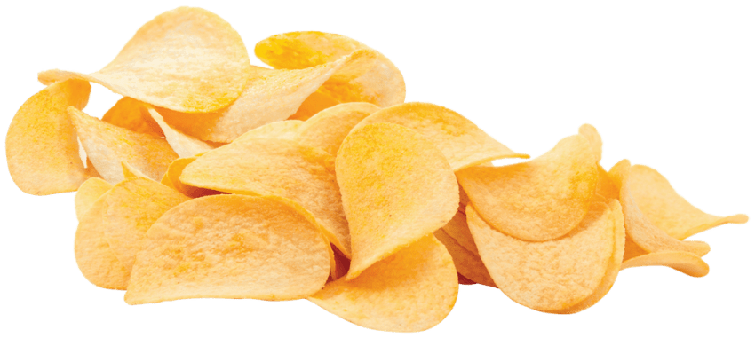 Thin Plain Potato Chips Scattered Isolated Snack PNG Cutout
