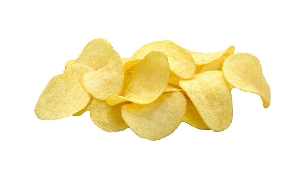 Two Golden Wavy Potato Chips Isolated Snack PNG Cutout