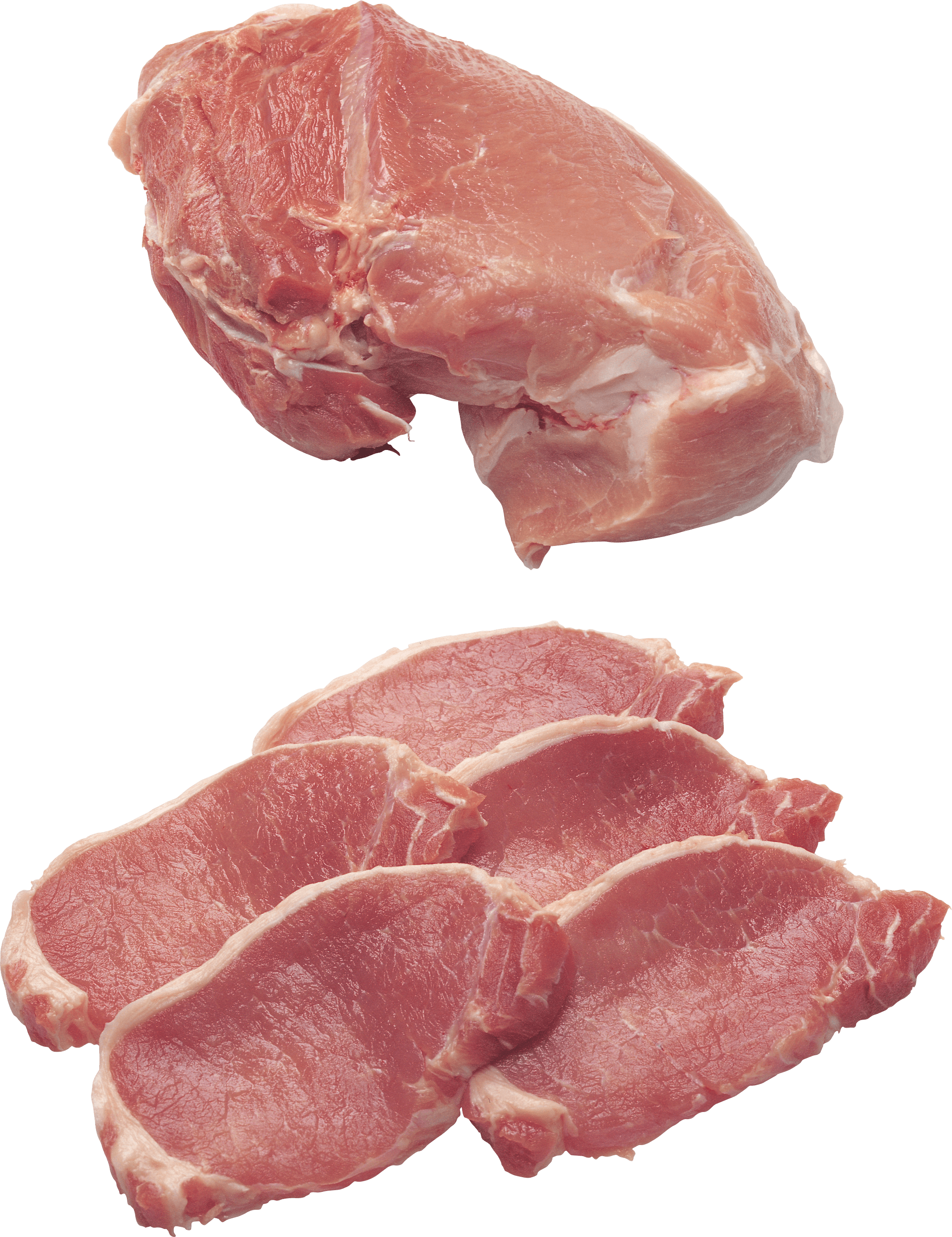 Two Raw Beef Cuts Isolated on Transparent Background PNG Image