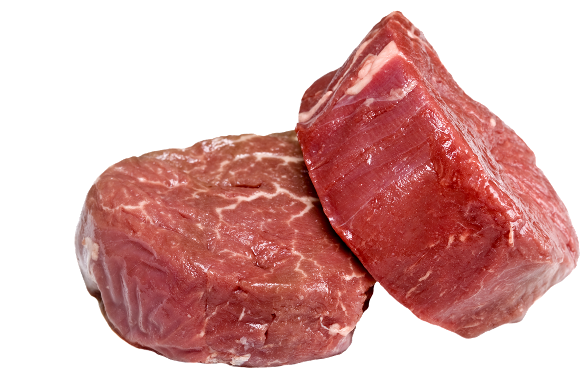 Two Raw Beef Tenderloin Pieces Isolated on Transparent PNG Image