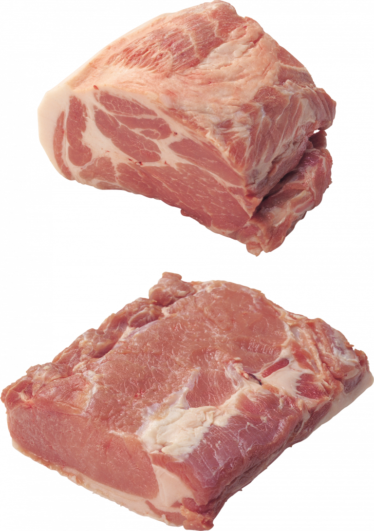 Two Raw Meat Chunks Isolated Butcher Ingredient PNG Image