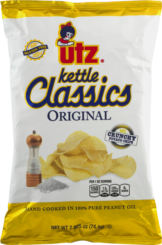 Utz Kettle Classic Original Potato Chips Bag PNG Product Image