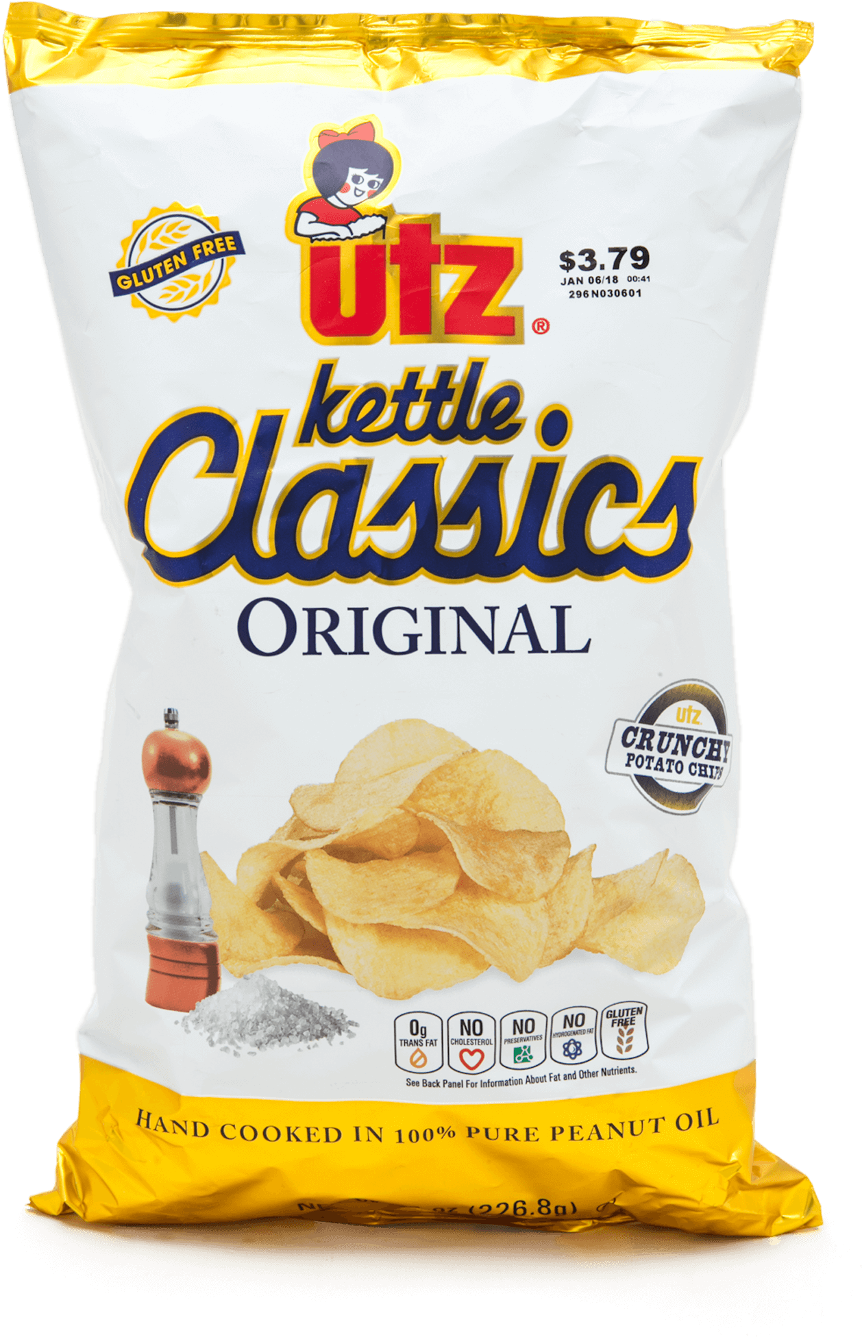 Utz Little Classics Original Potato Chips Bag PNG Product Image