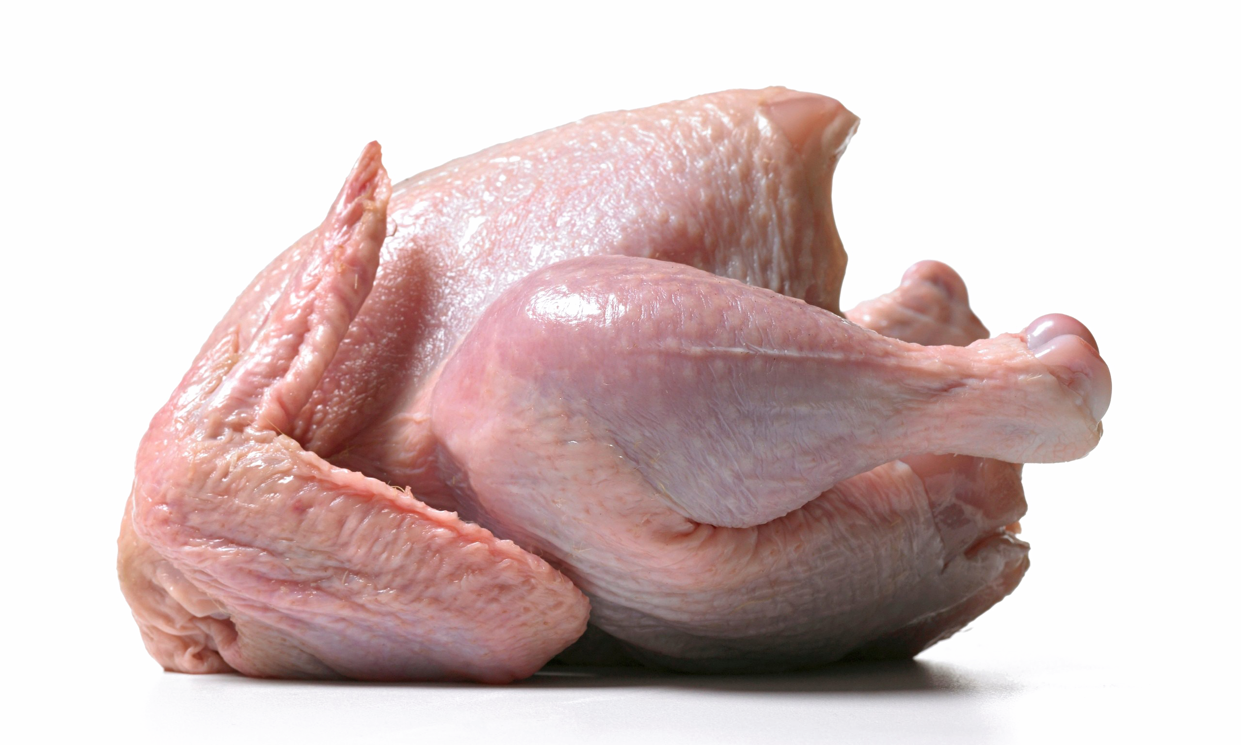 Whole Raw Chicken with Legs and Wings Isolated PNG Image