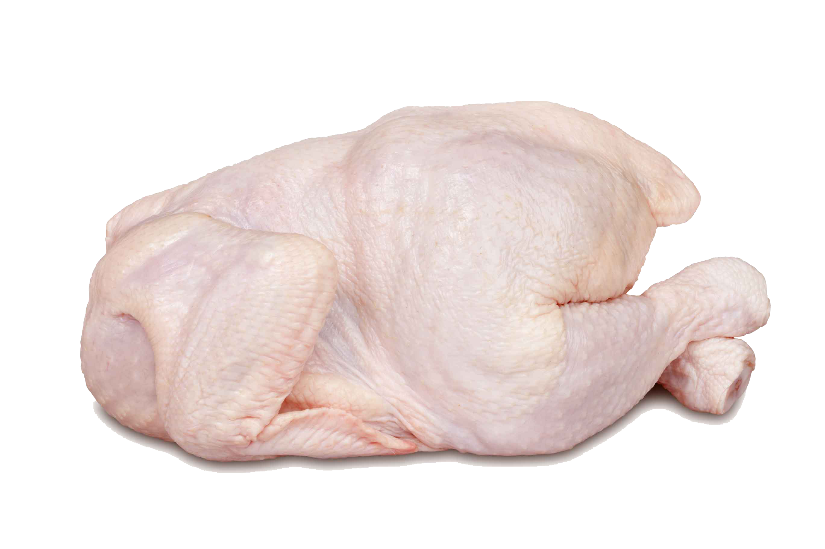 Whole Raw Chicken with Pale Skin Isolated PNG Butcher Image