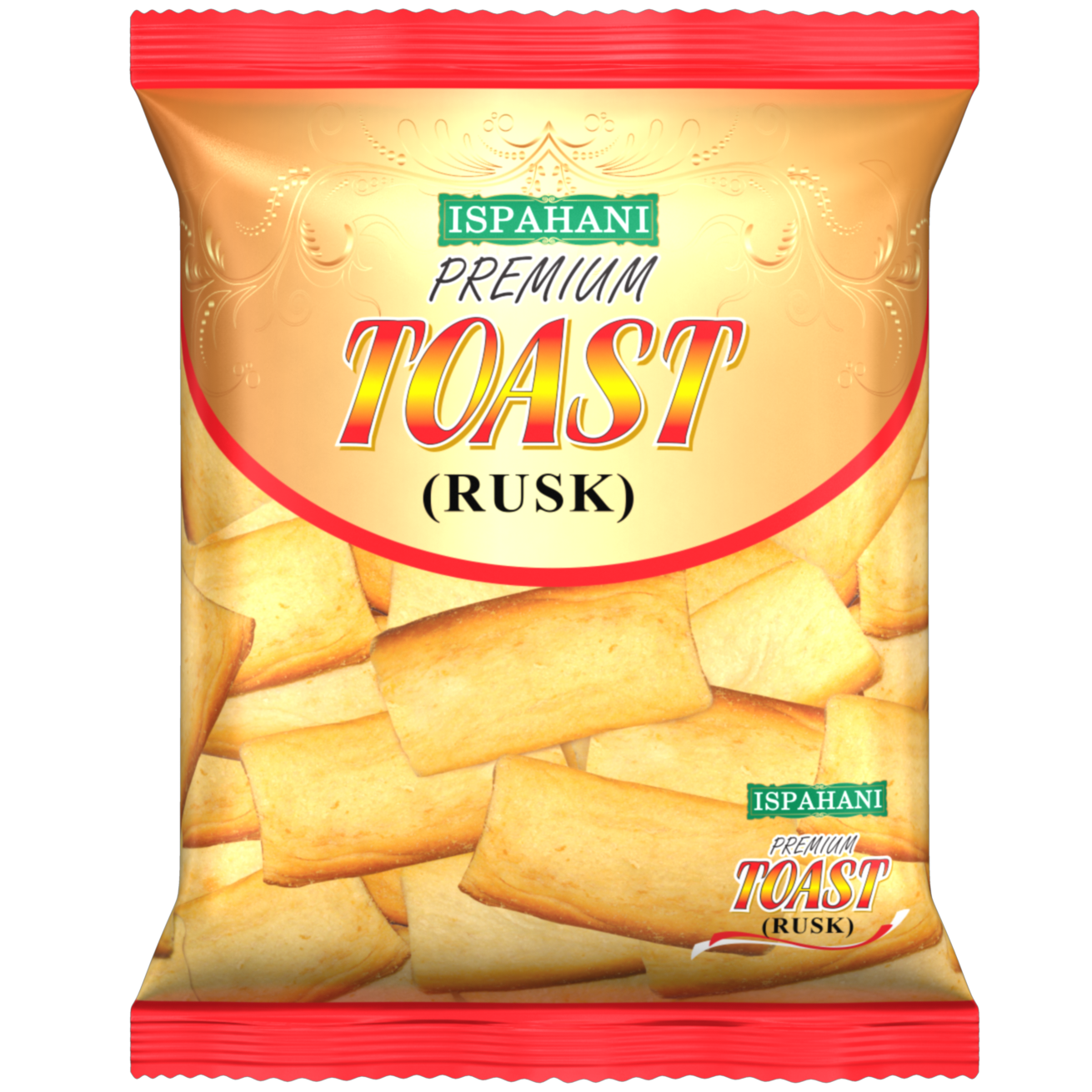 Baker’s Toast Rusk Packet with Golden Toast Slices PNG Product Image