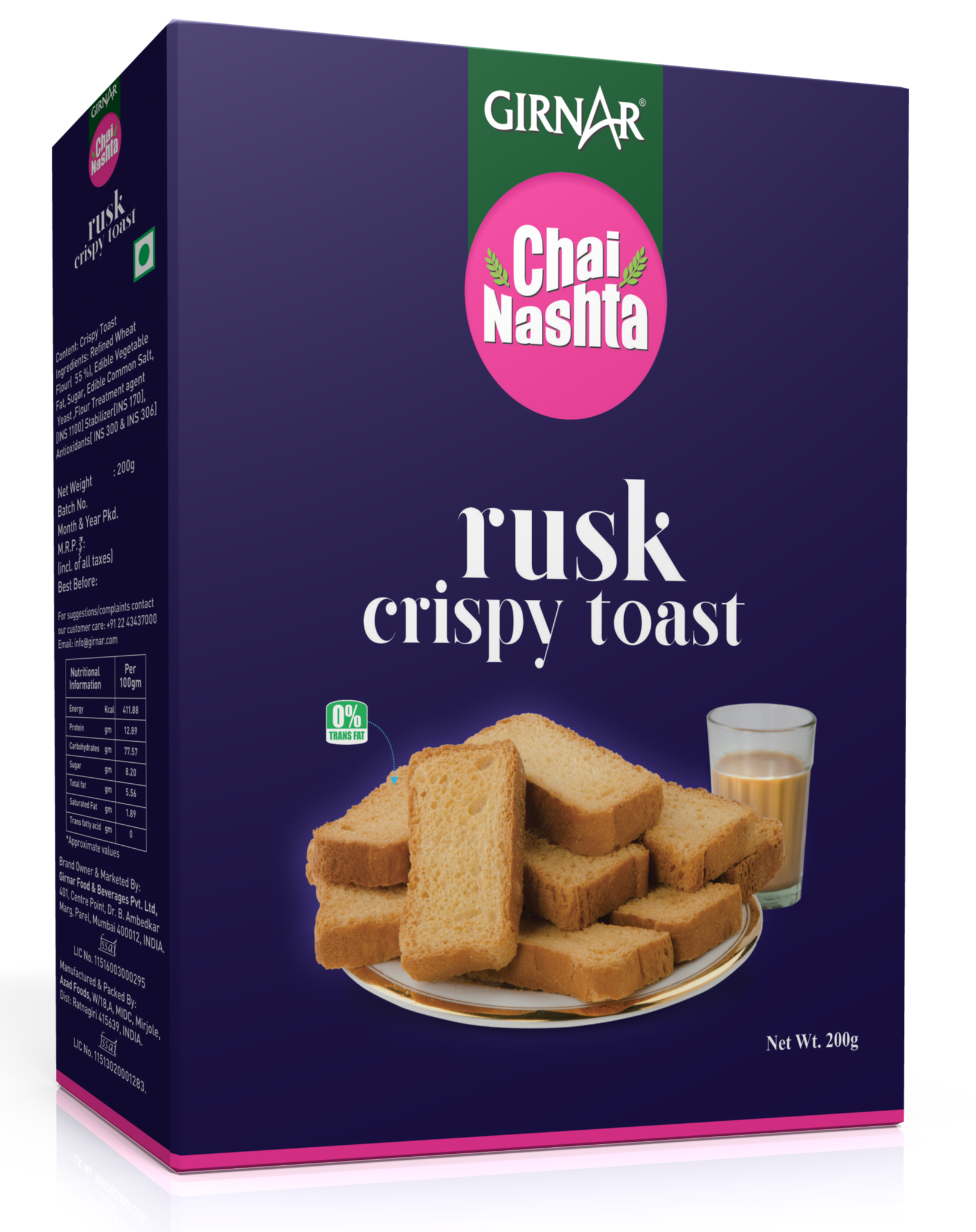 Black and Red Pack of Toasted Rusk Biscuits Product PNG Image