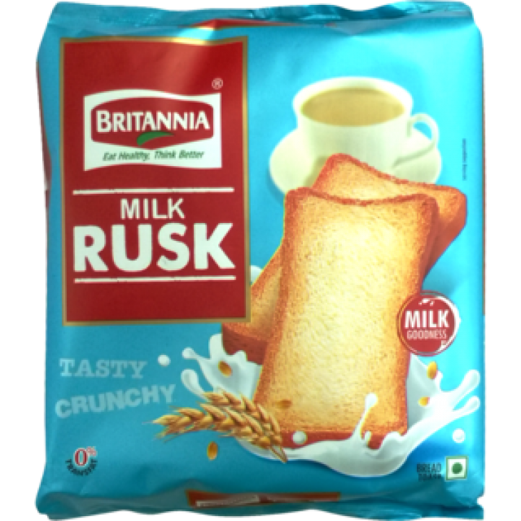 Britannia Milk Rusk Toast Packet with Cup Illustration PNG Image
