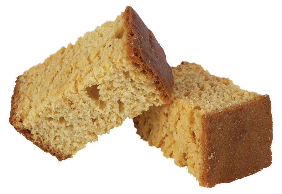 Cut Golden Cake Rusks Showing Light Crumb Interior PNG Food Image