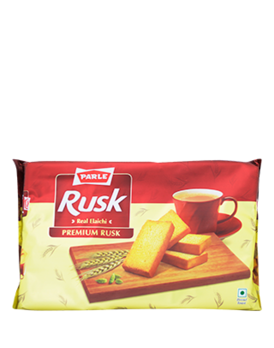 Golden Plain Rusk Toast Packet with Red and Cream Label PNG