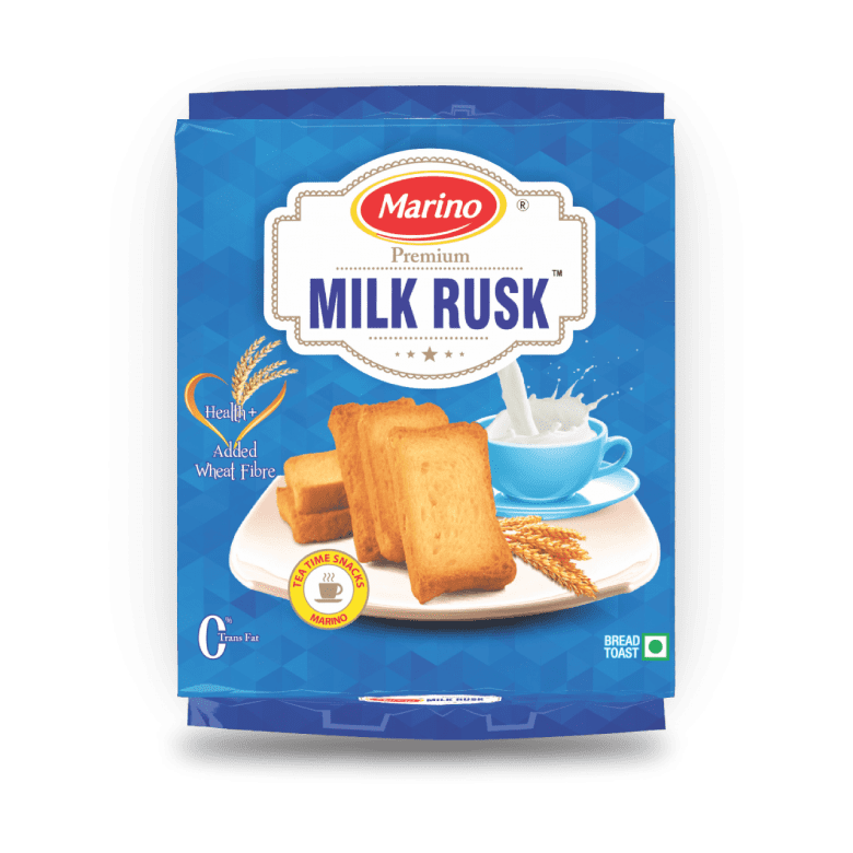 Marie Milk Rusk Toast Blue Product Box with Bread Slices PNG