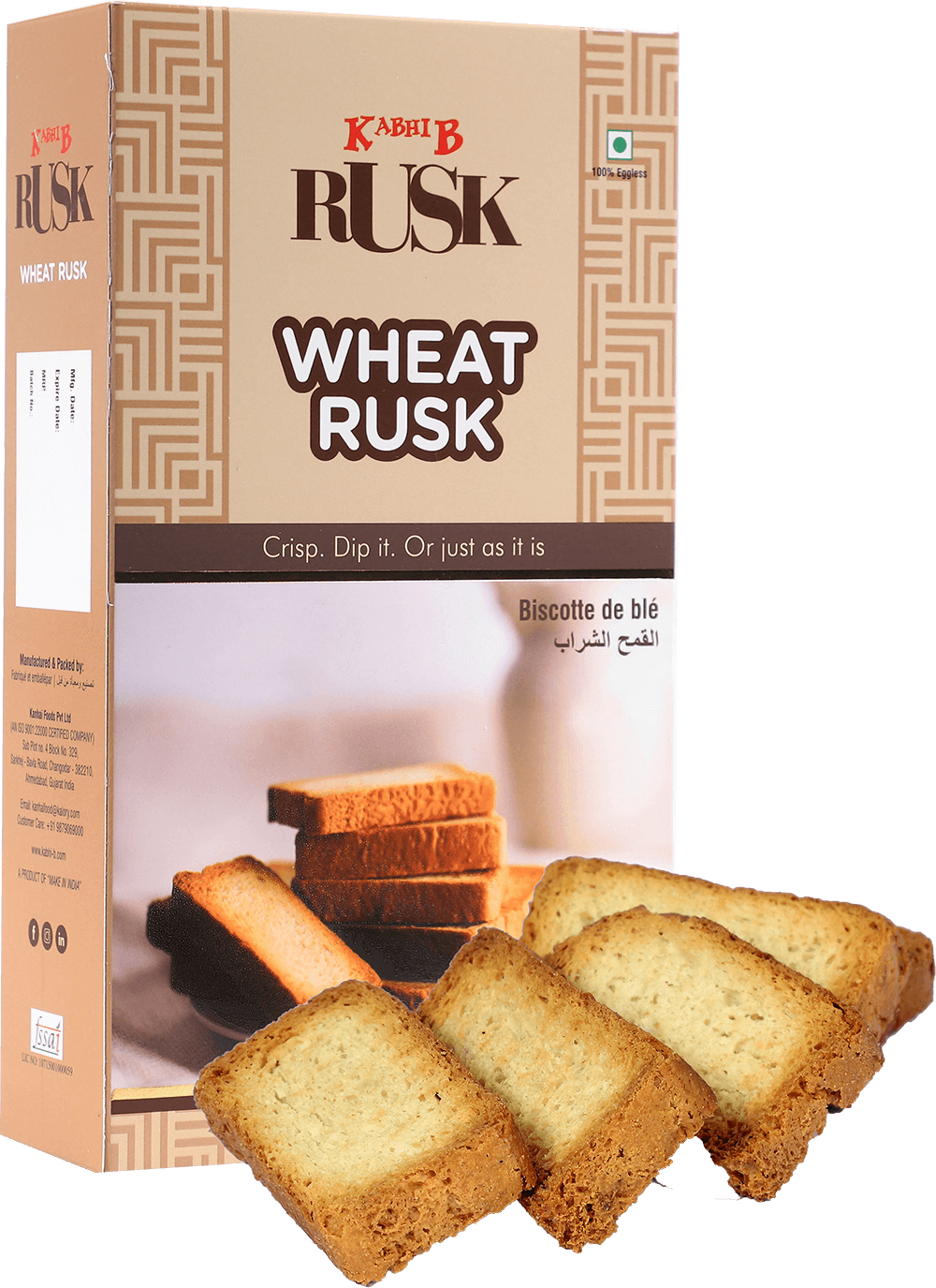Milk Rusk Toast Carton with Fresh Toast Slices PNG Product Image