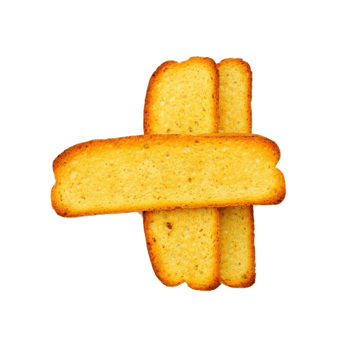 Simple Crossed Toast Slices Cartoon Food Icon PNG Graphic