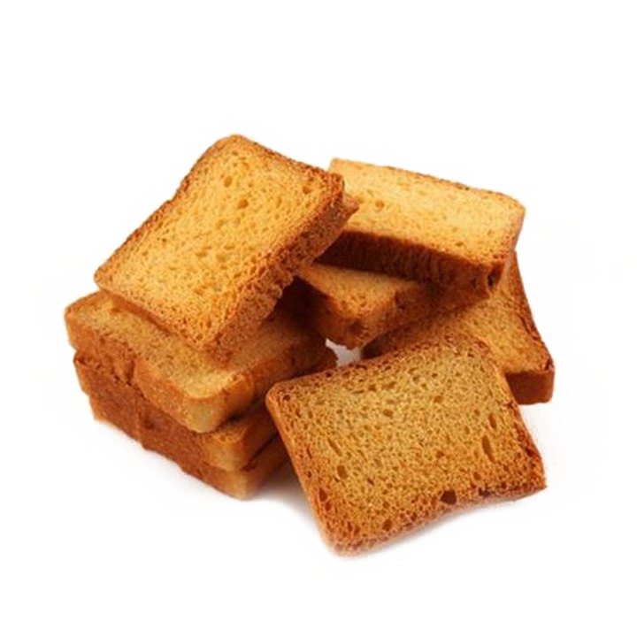 Small Pile of Square Toasted Rusk Biscuit Pieces PNG Image