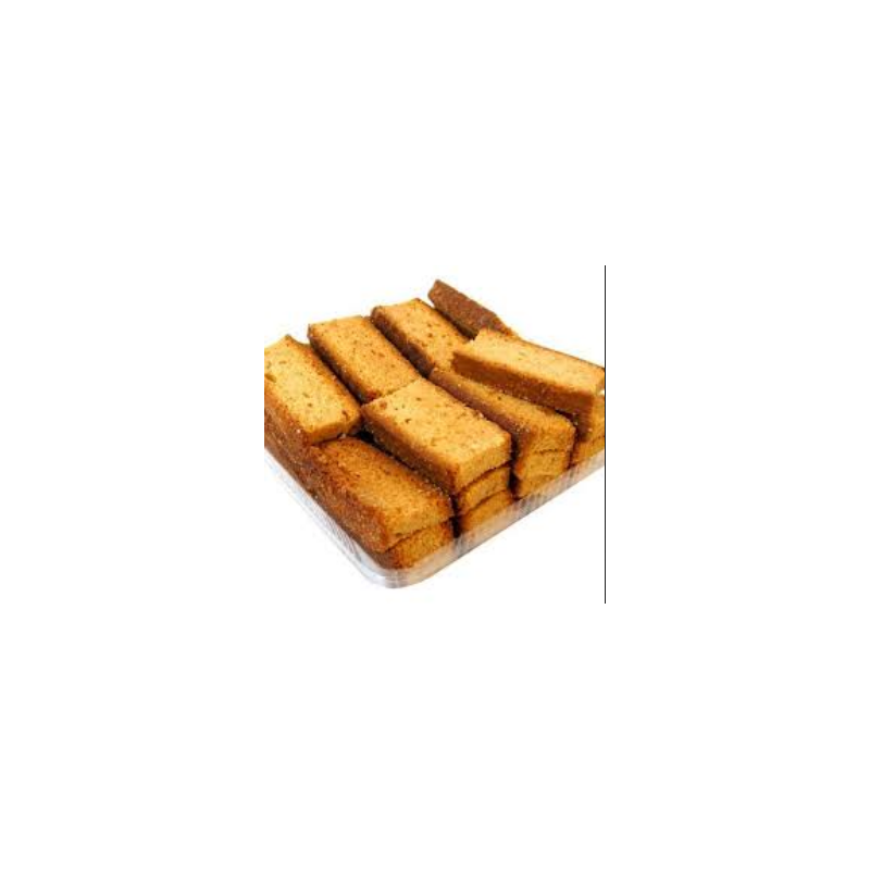 Small Plate of Rectangular Golden Rusk Toast Pieces PNG Food Image