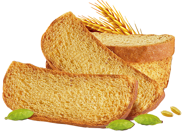 Whole Wheat Toast Rusks with Oat Stalks and Grain PNG Bakery Image