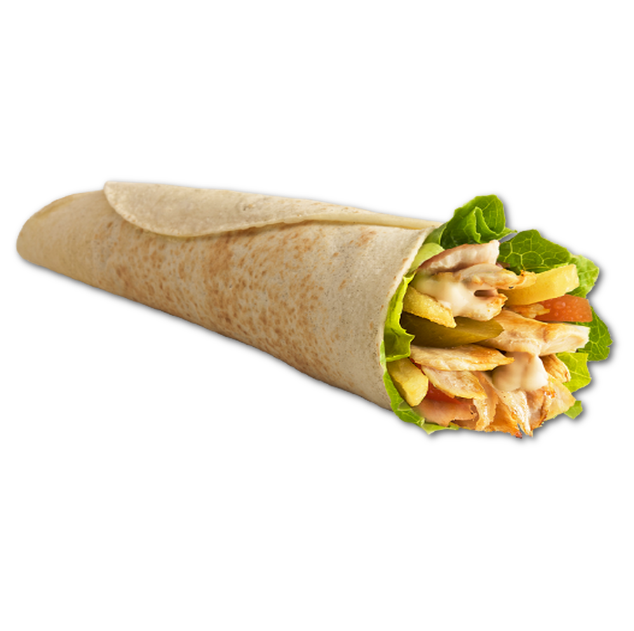 Chicken Salad Wrap with Lettuce and Creamy Filling PNG Food Image