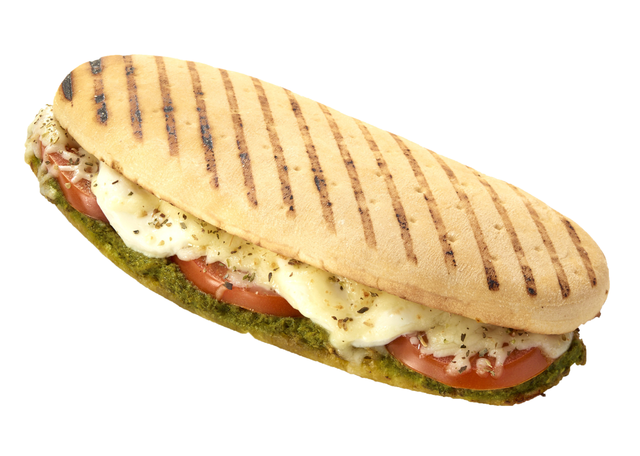Grilled Chicken Panini with Cheese Tomato and Fresh Vegetables PNG