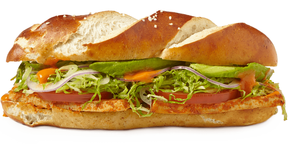 Long Sub Sandwich with Sliced Deli Meat Cheese and Lettuce PNG Image