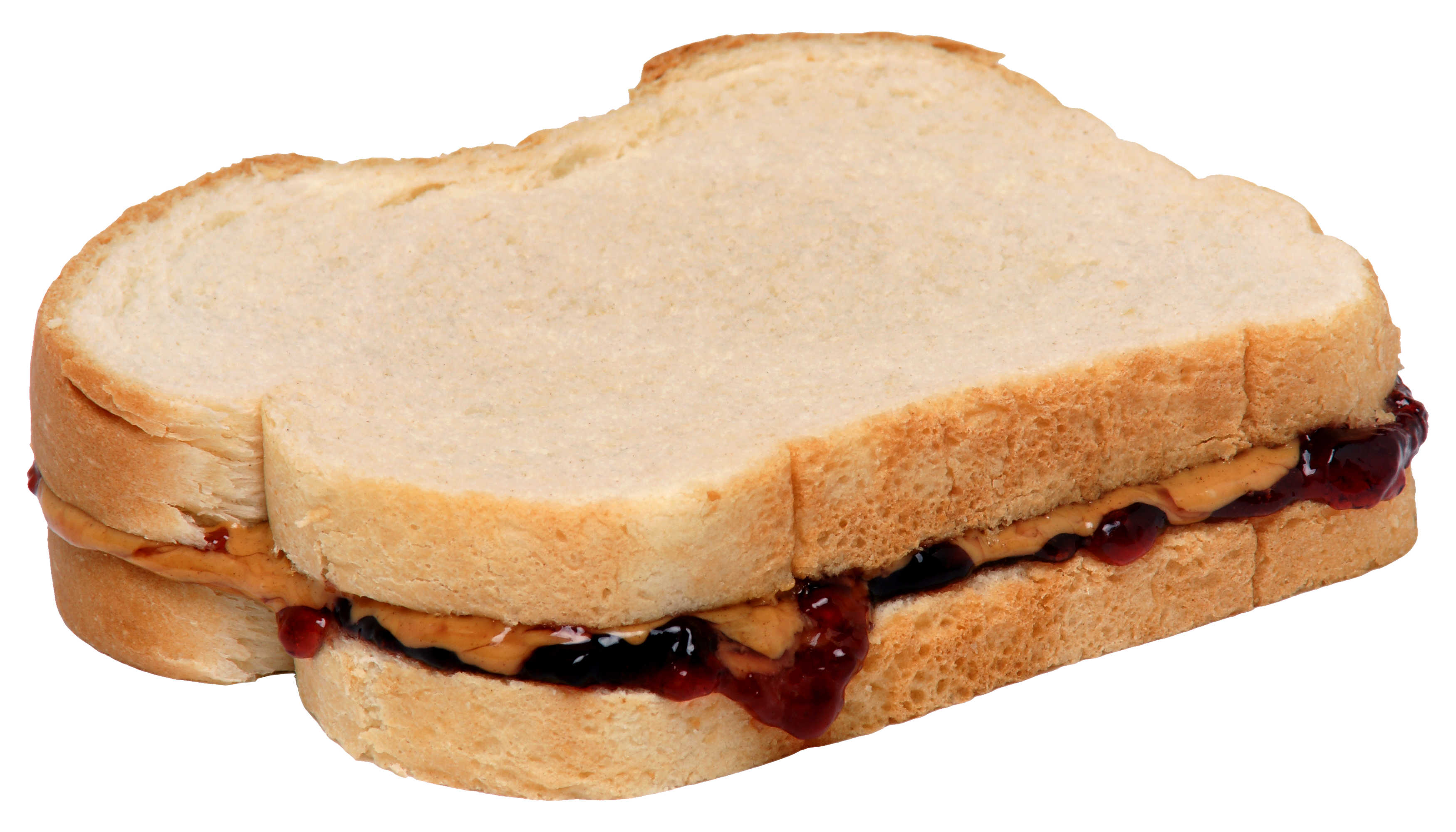 Soft White Bread Sandwich with Chocolate Hazelnut Spread PNG Image