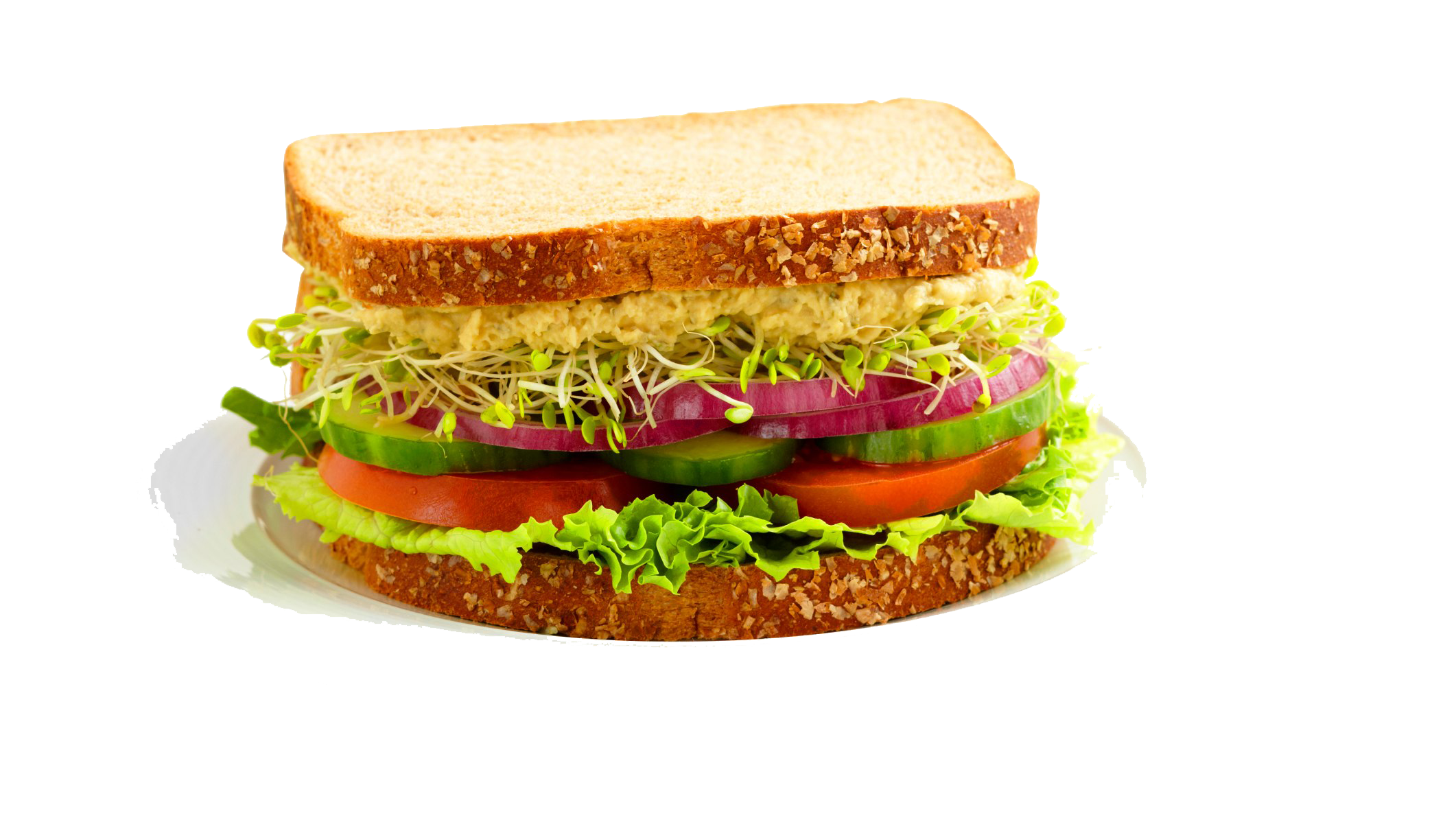 Triple Layer Burger Sandwich with Cheese Lettuce and Tomato PNG Image