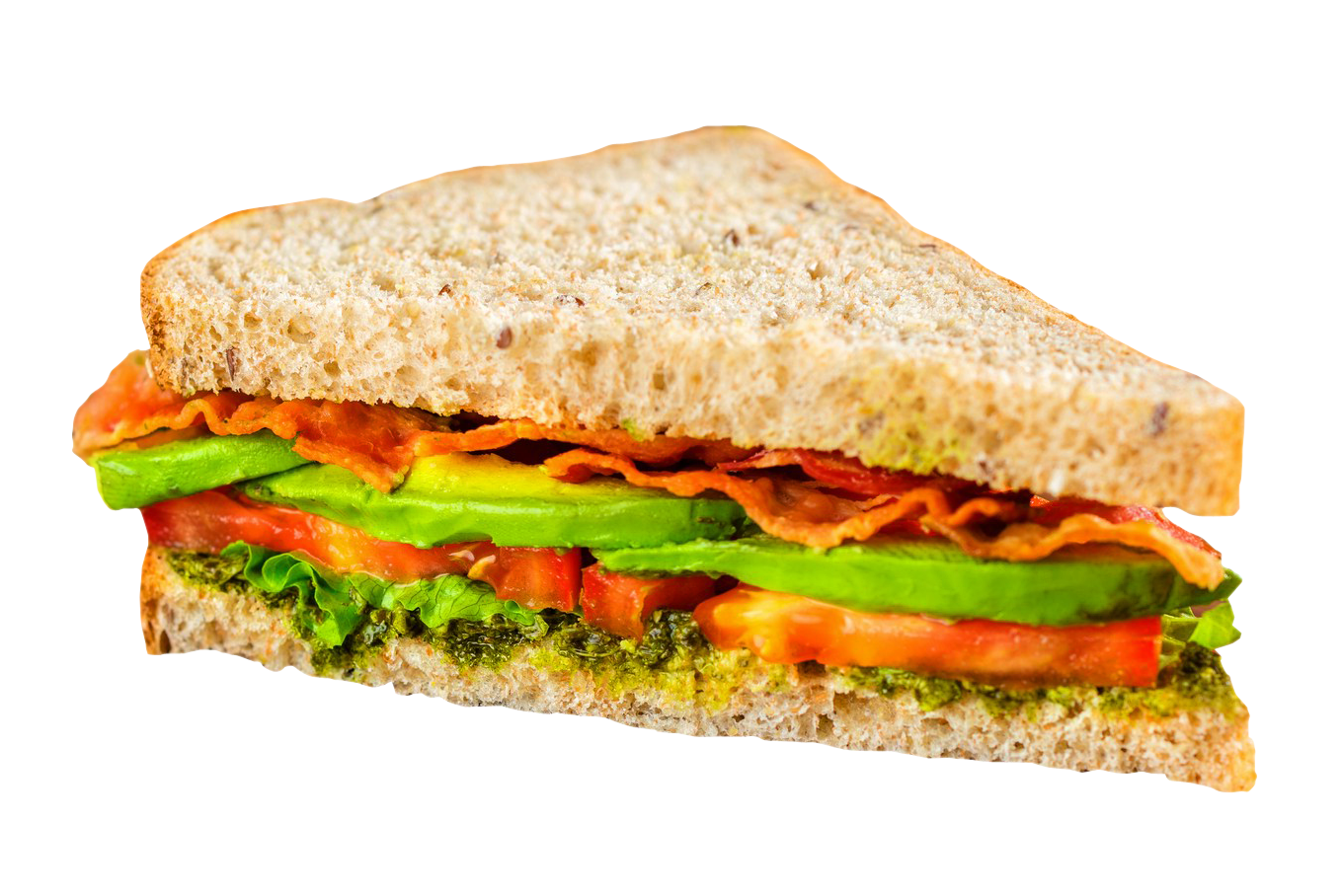 Whole Wheat Meat Sandwich with Lettuce Tomato and Cucumber PNG Image
