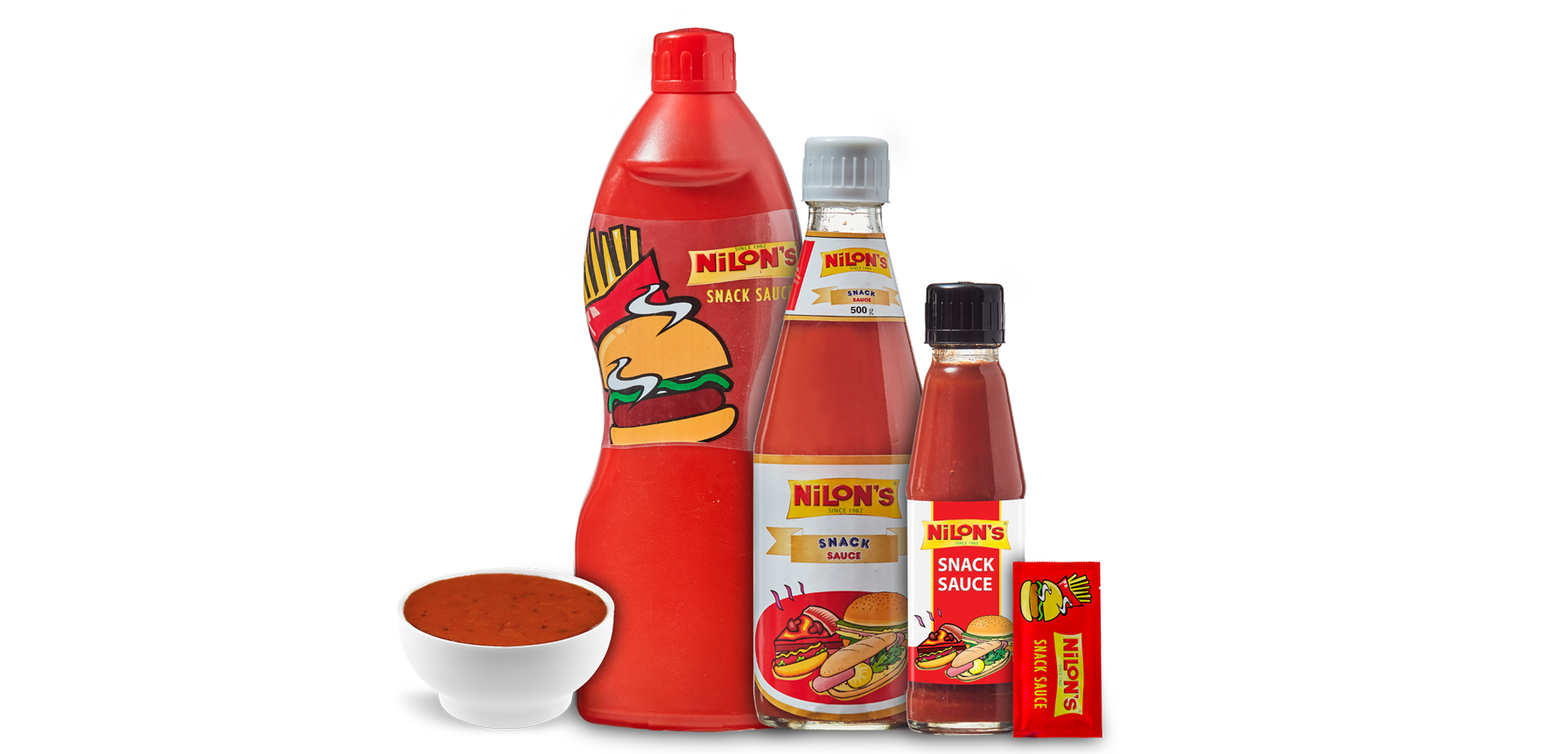 Assorted Hot Chili Sauce Bottles with Small Tasting Bowl PNG Image