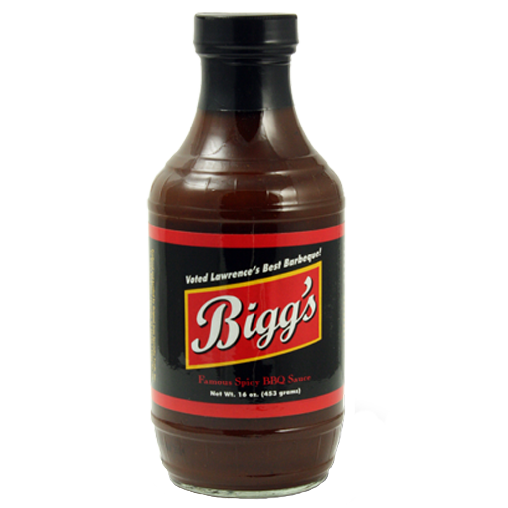 Bigg’s Spicy Barbecue Sauce Bottle with Black Cap PNG Product Image