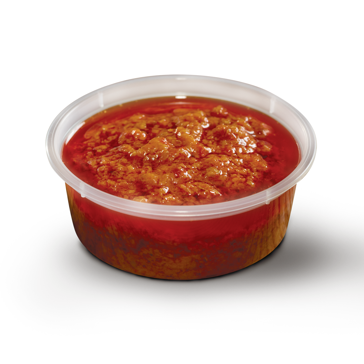 Chunky Red Pasta Sauce Served in Rustic Brown Bowl PNG Image