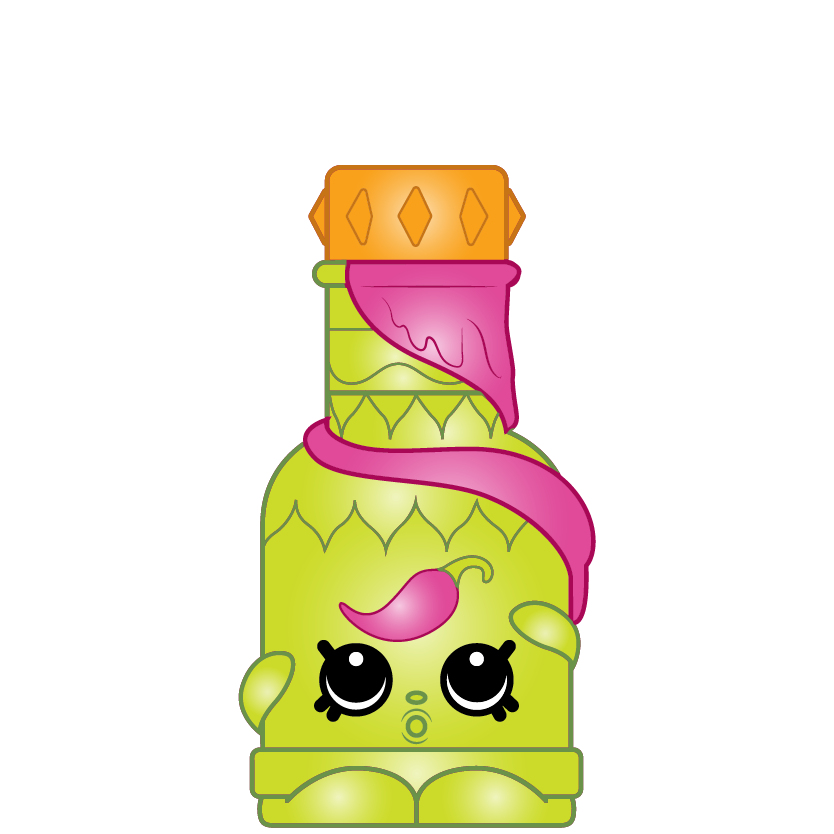 Cute Green Cartoon Hot Sauce Bottle Character with Pink Cap PNG