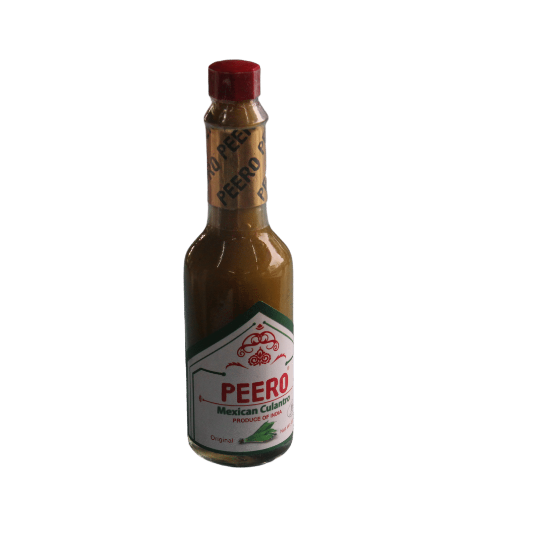 Dark Peri Peri Chili Sauce Bottle with Red Cap PNG Product Image
