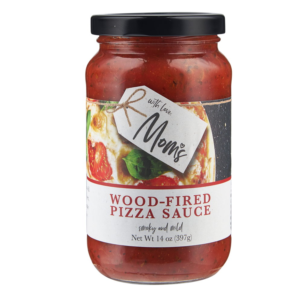 Food Fired Pizza Sauce Jar with Red Label Product Packaging PNG Image