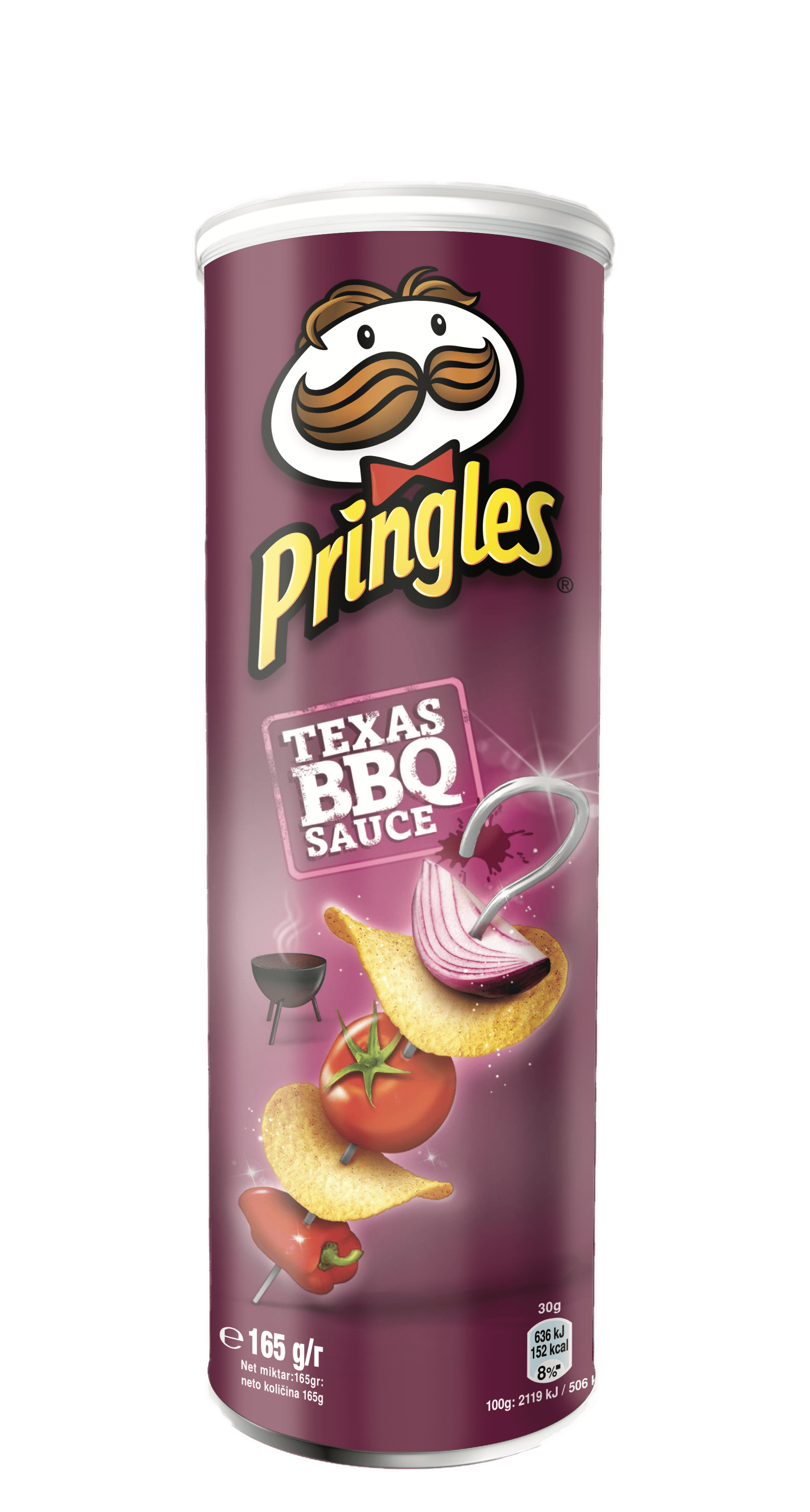 Pringles Barbecue Sauce Canister with Purple Label PNG Product Image