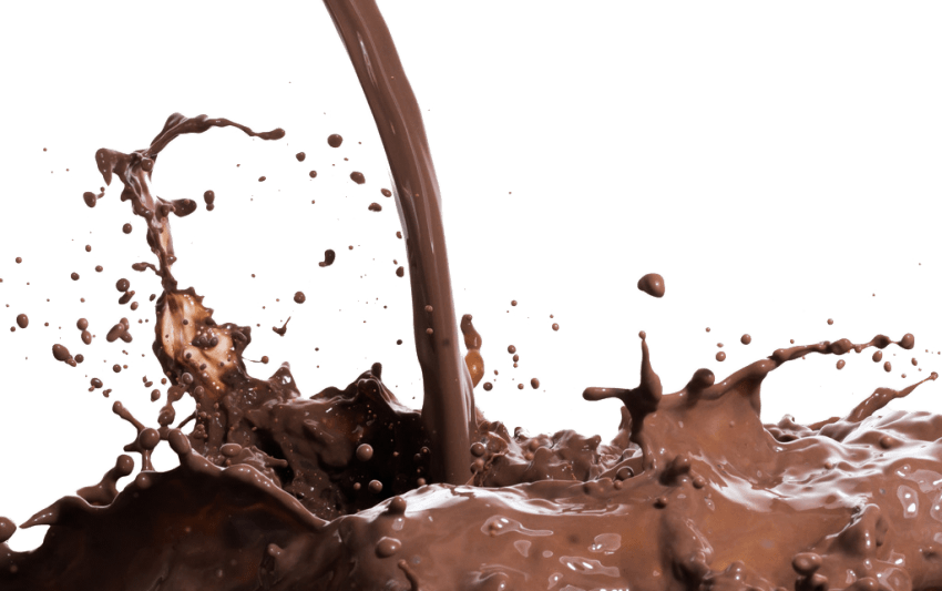 Rich Chocolate Syrup Splash with Droplets on Transparent PNG Graphic