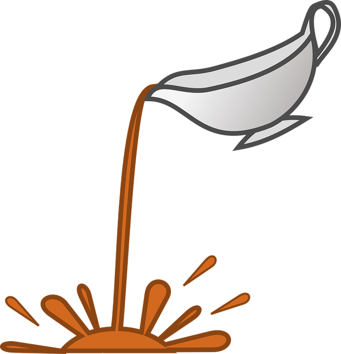 Wooden Ladle Pouring Brown Sauce with Splash Icon PNG Illustration