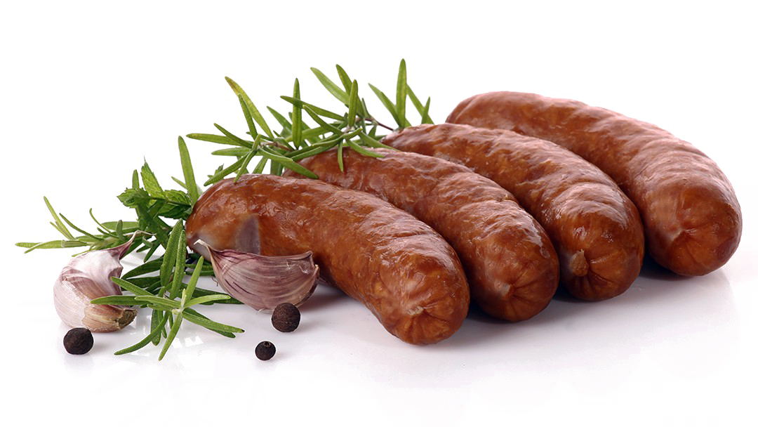 Dark Cured Meat Sausages with Rosemary and Peppercorn PNG Image