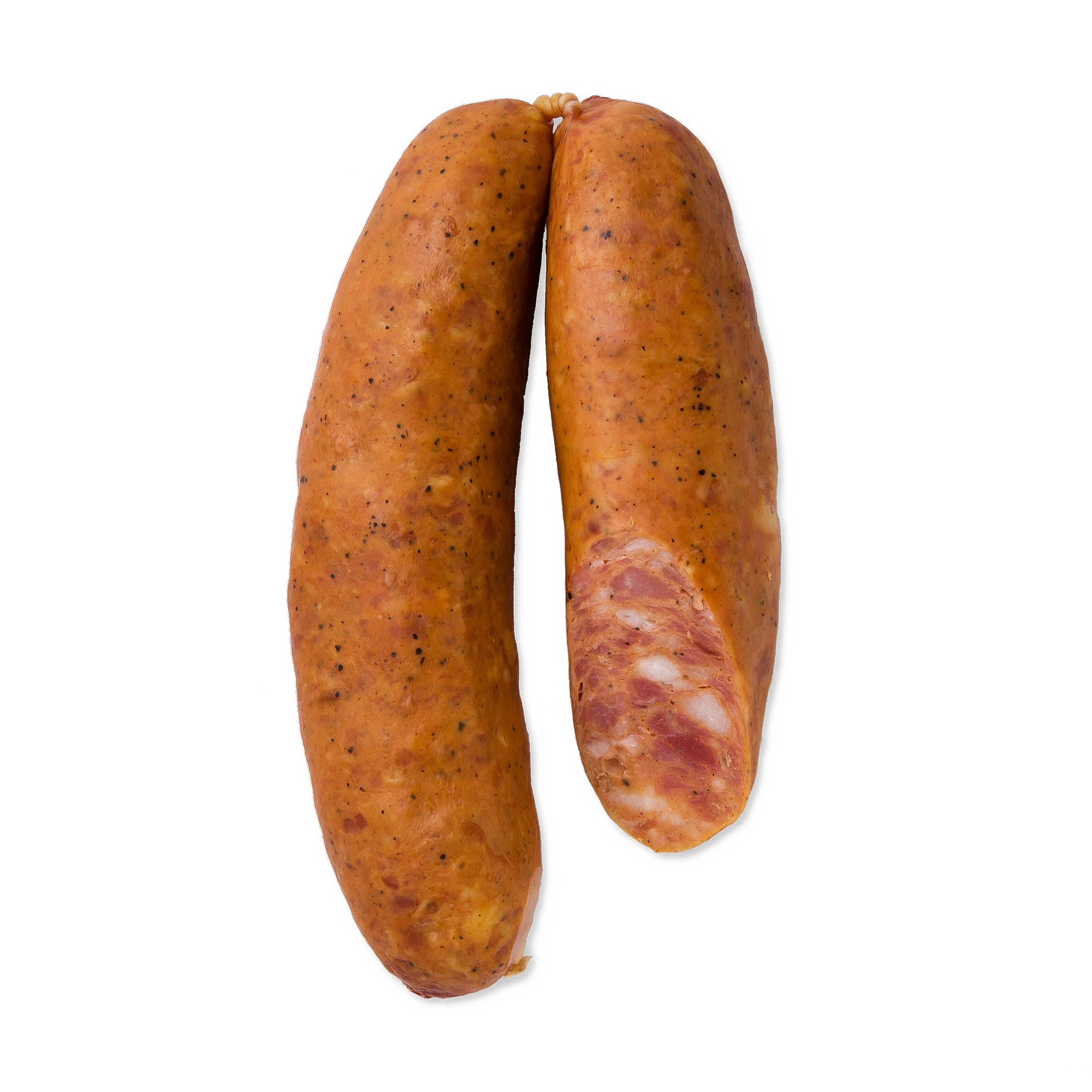 Pair of Golden Brown Grilled Sausages Isolated PNG Food Image